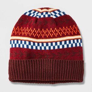 Fairisle‎ Lined Beanie - Goodfellow & Co™ Maroon, one size
